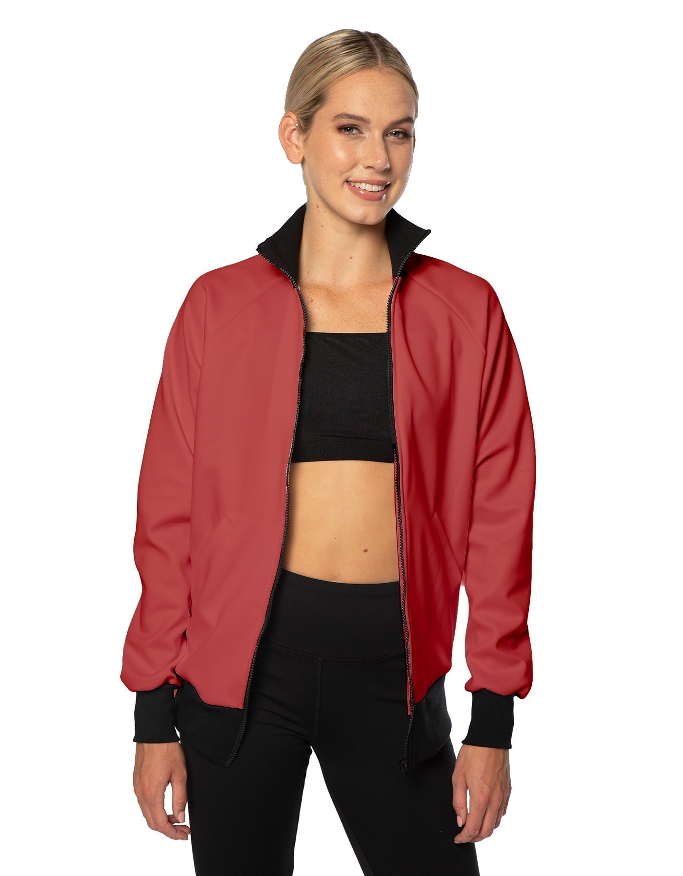 Solid Pique High Collar Jockey Jacket No Pocket