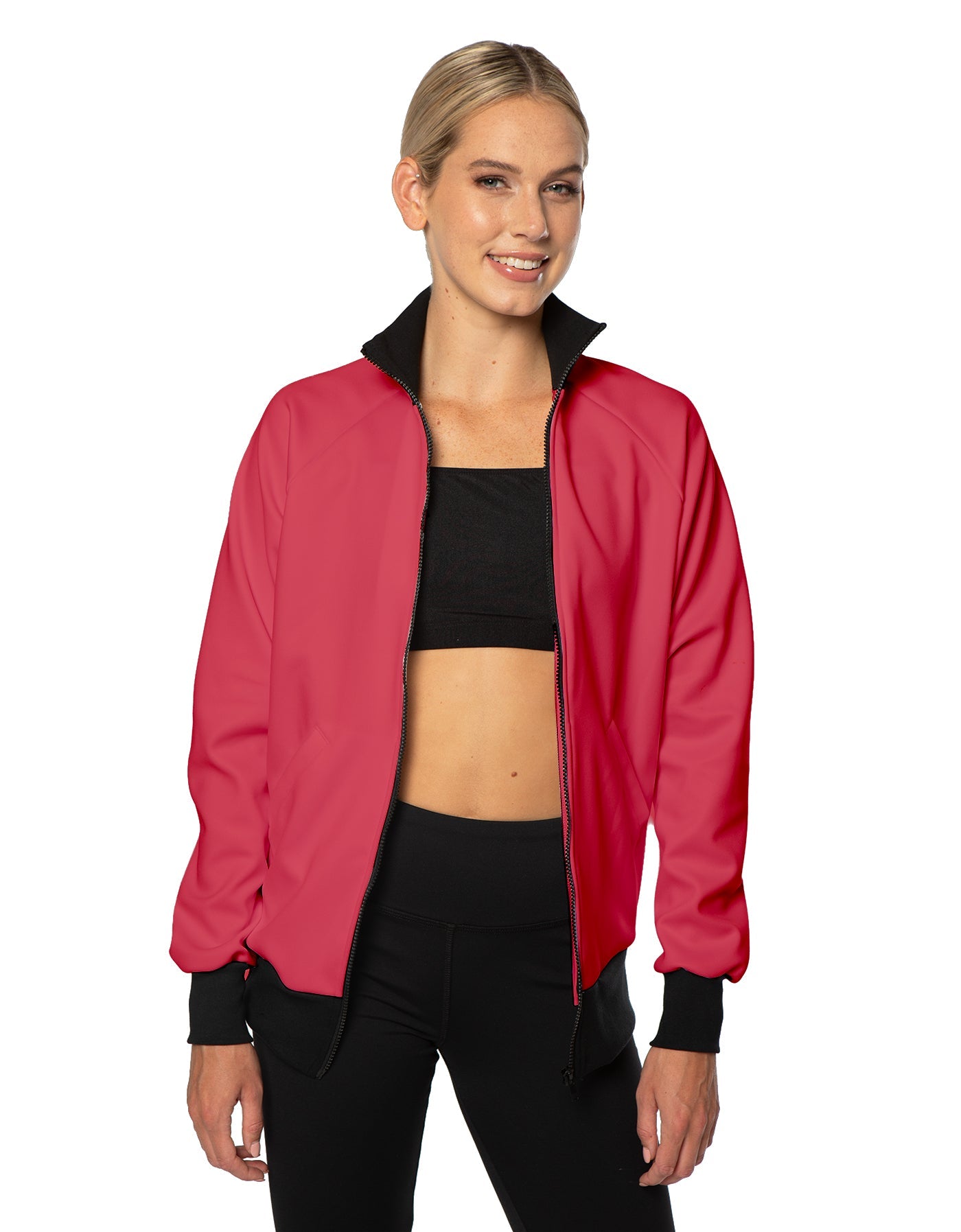 Solid Pique High Collar Jockey Jacket No Pocket