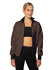 Solid Pique High Collar Jockey Jacket No Pocket