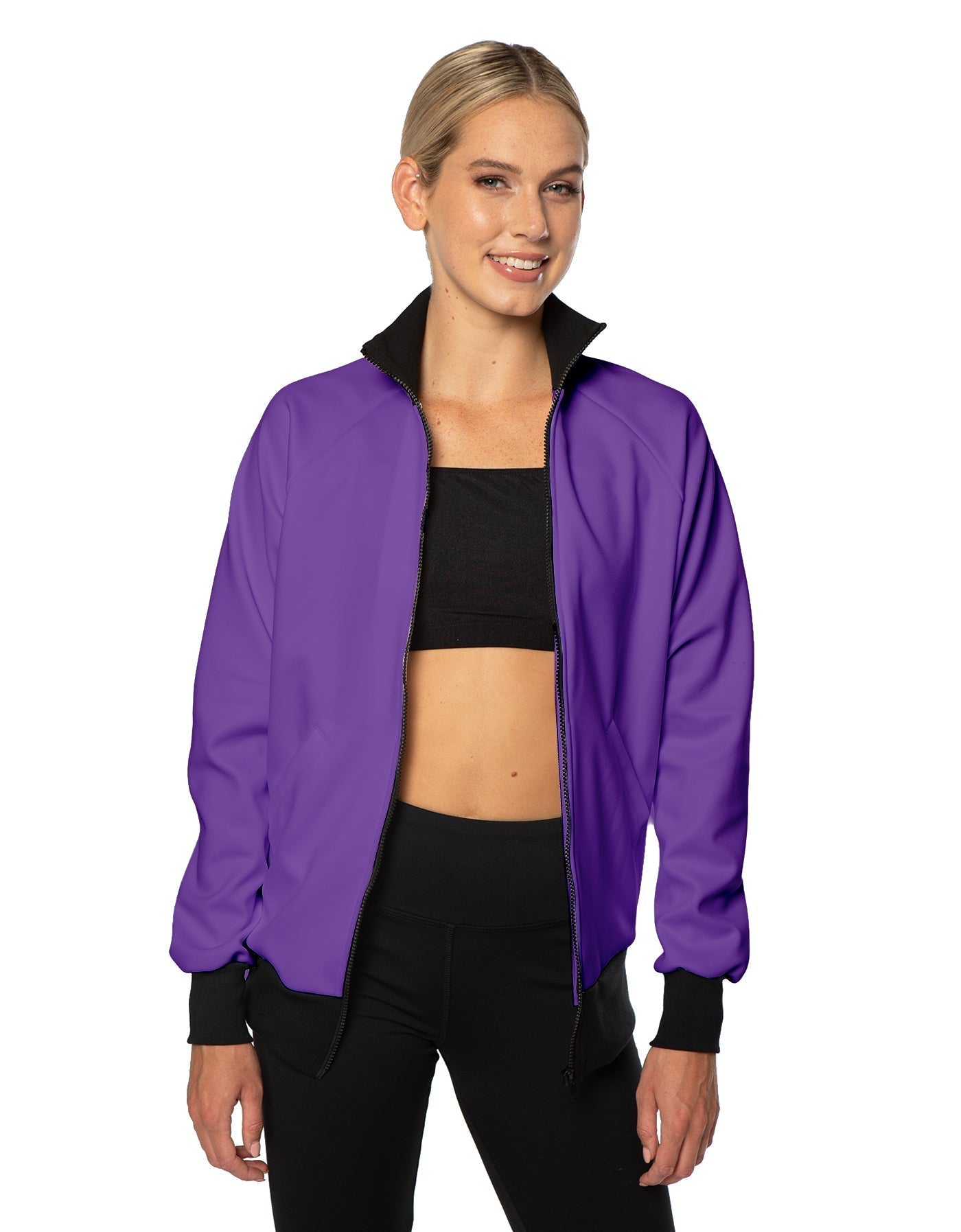Solid Pique High Collar Jockey Jacket No Pocket