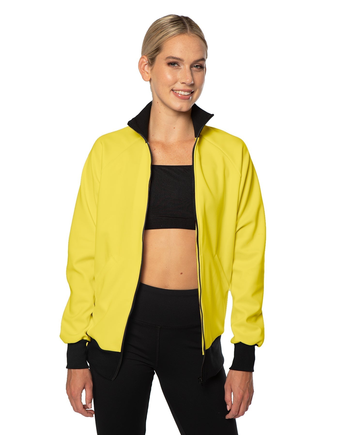 Solid Pique High Collar Jockey Jacket No Pocket
