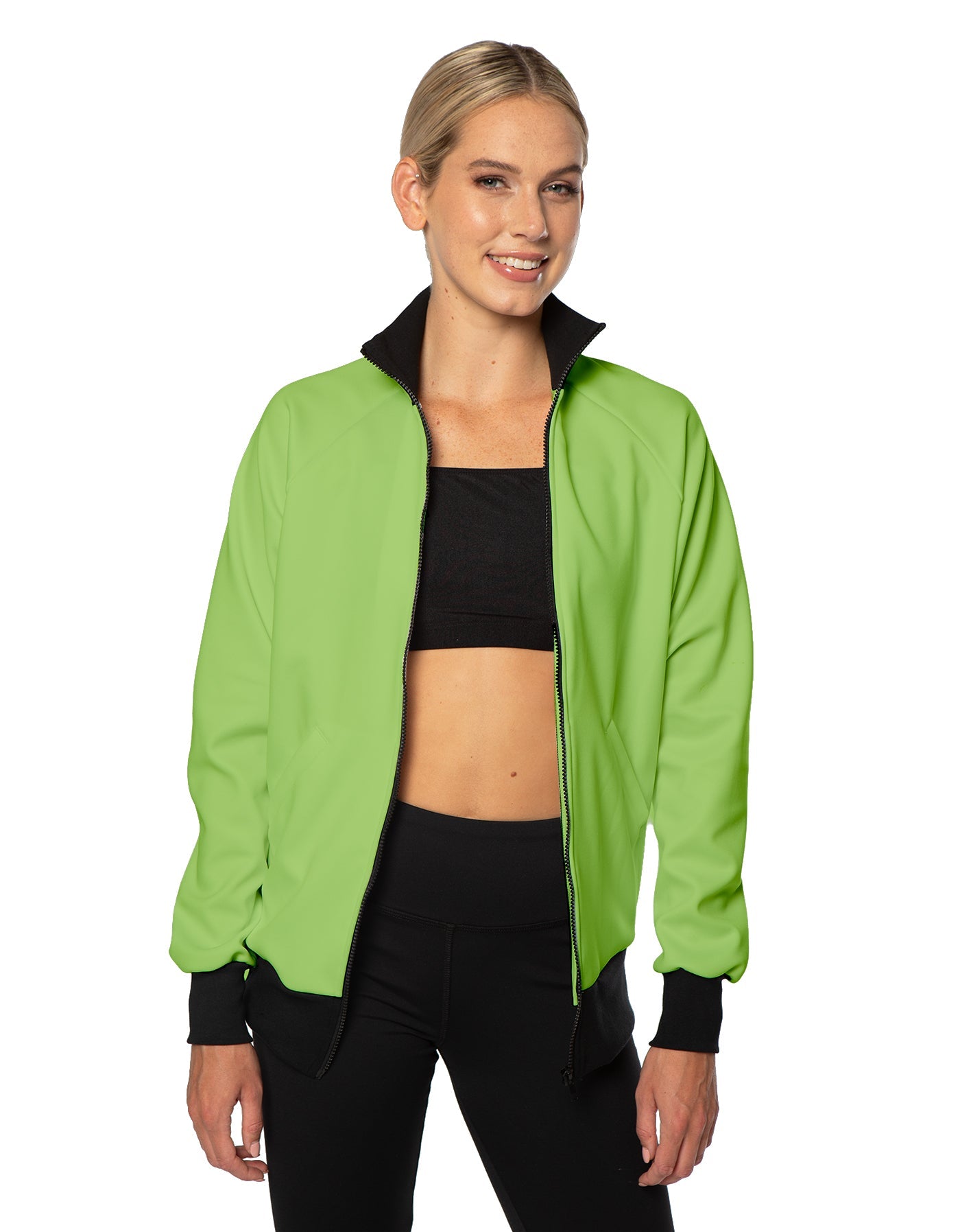 Solid Pique High Collar Jockey Jacket No Pocket