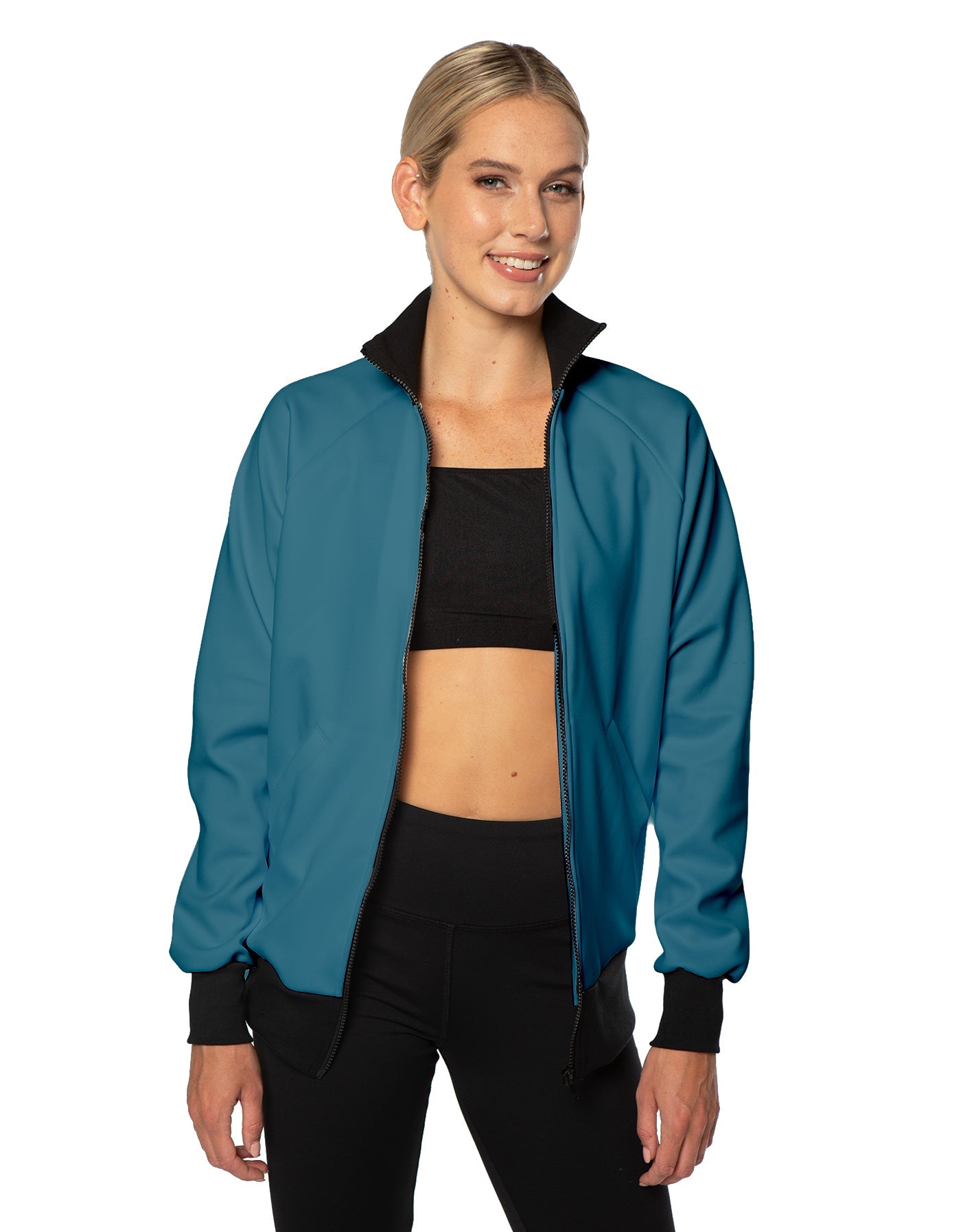 Solid Pique High Collar Jockey Jacket No Pocket