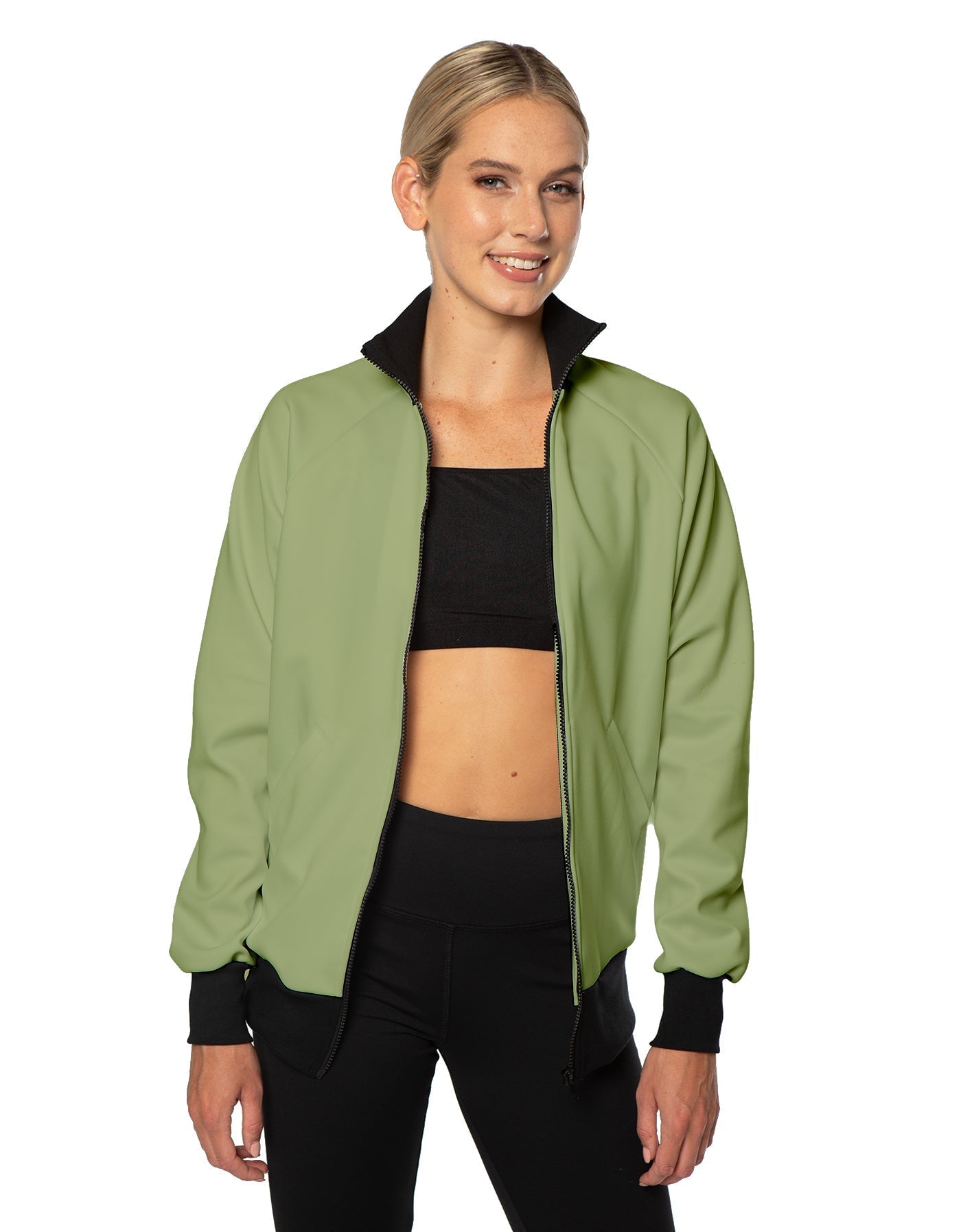 Solid Pique High Collar Jockey Jacket No Pocket