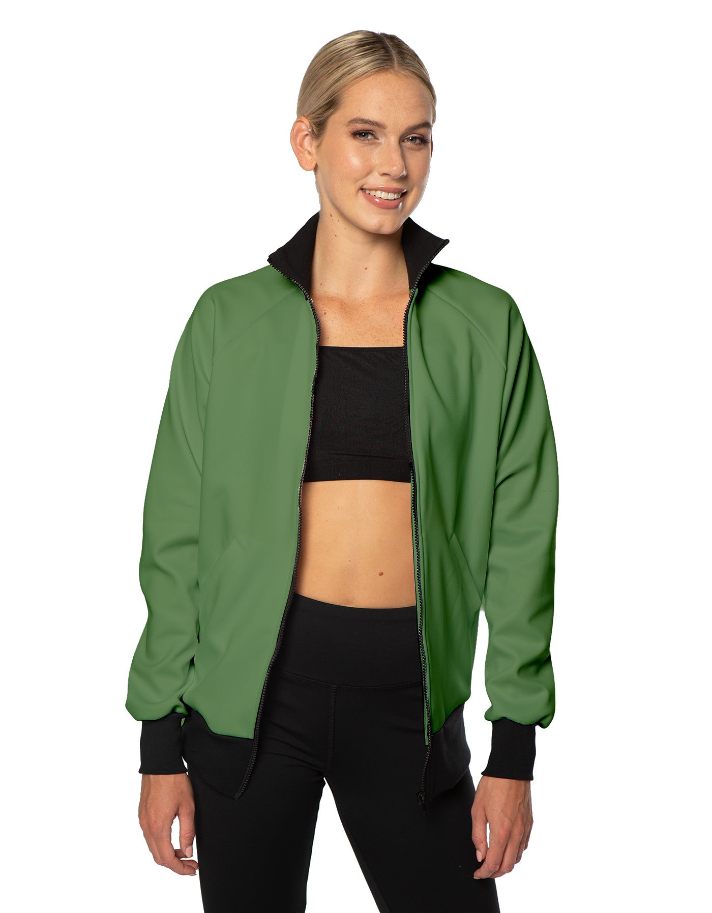 Solid Pique High Collar Jockey Jacket No Pocket