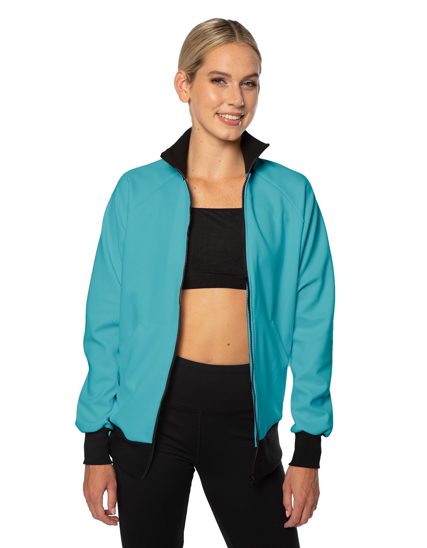 Solid Pique High Collar Jockey Jacket No Pocket