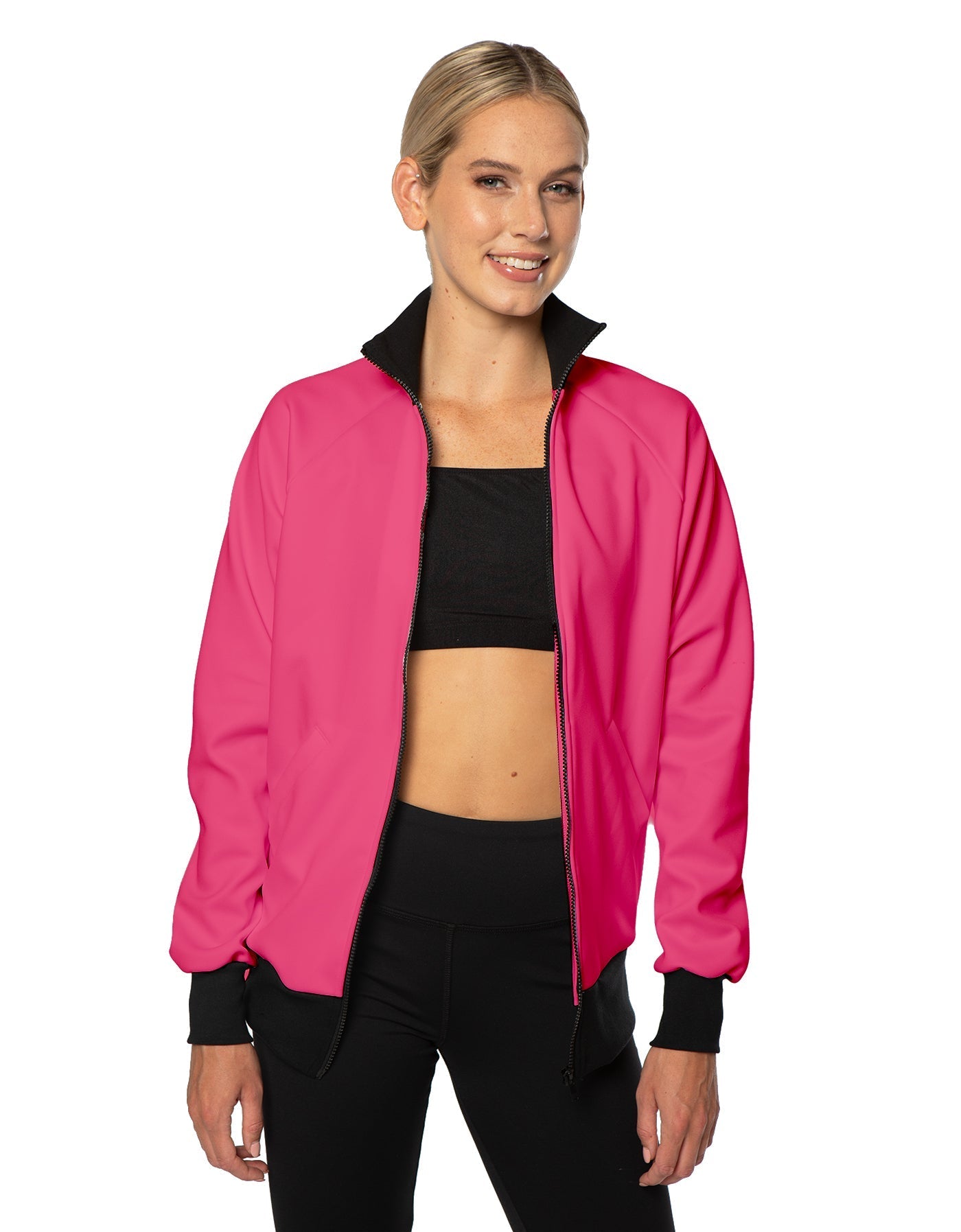 Solid Pique High Collar Jockey Jacket No Pocket