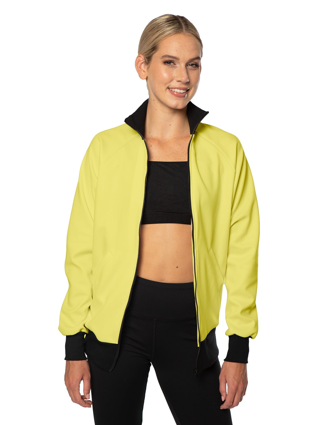 Solid Pique High Collar Jockey Jacket No Pocket