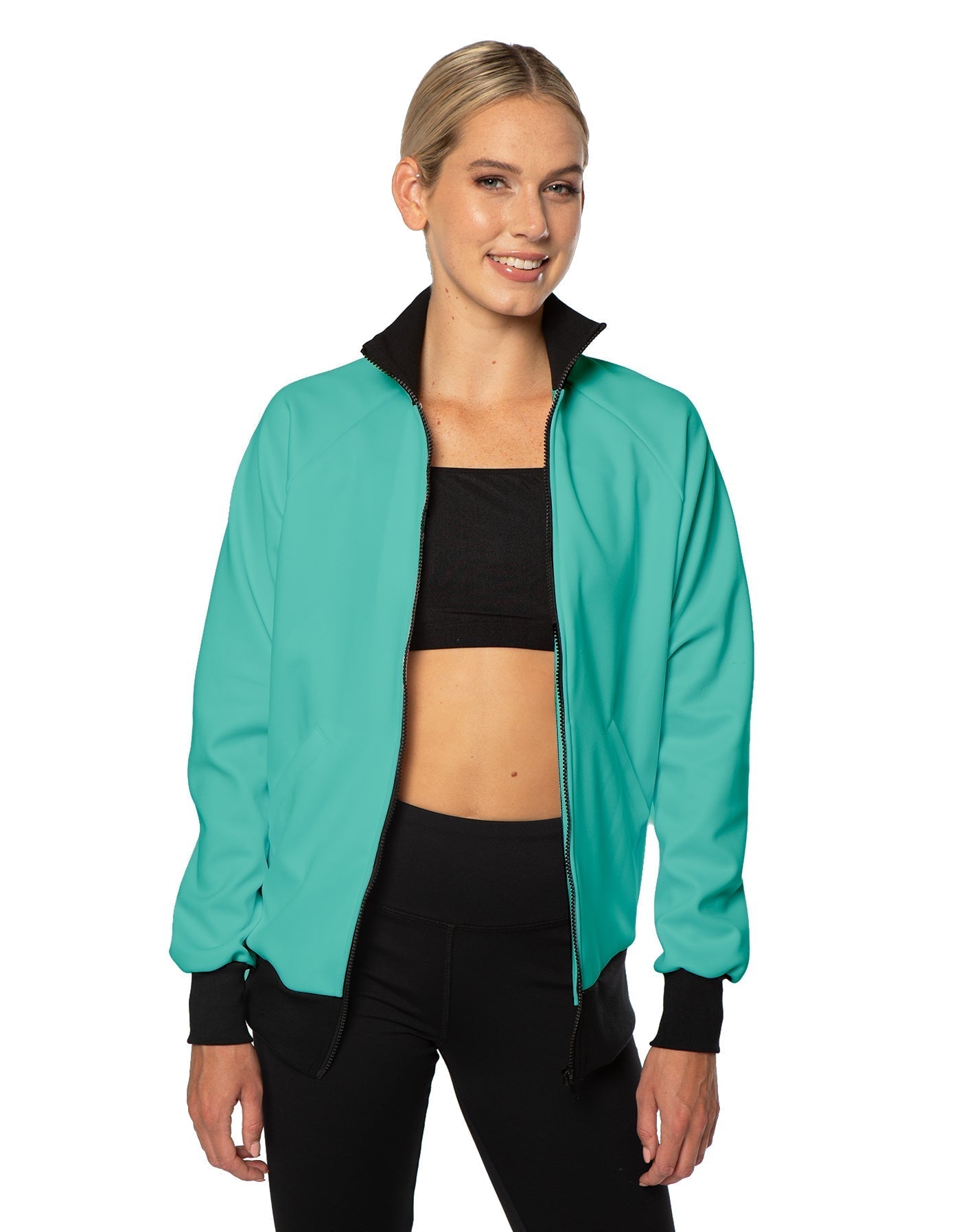 Solid Pique High Collar Jockey Jacket No Pocket