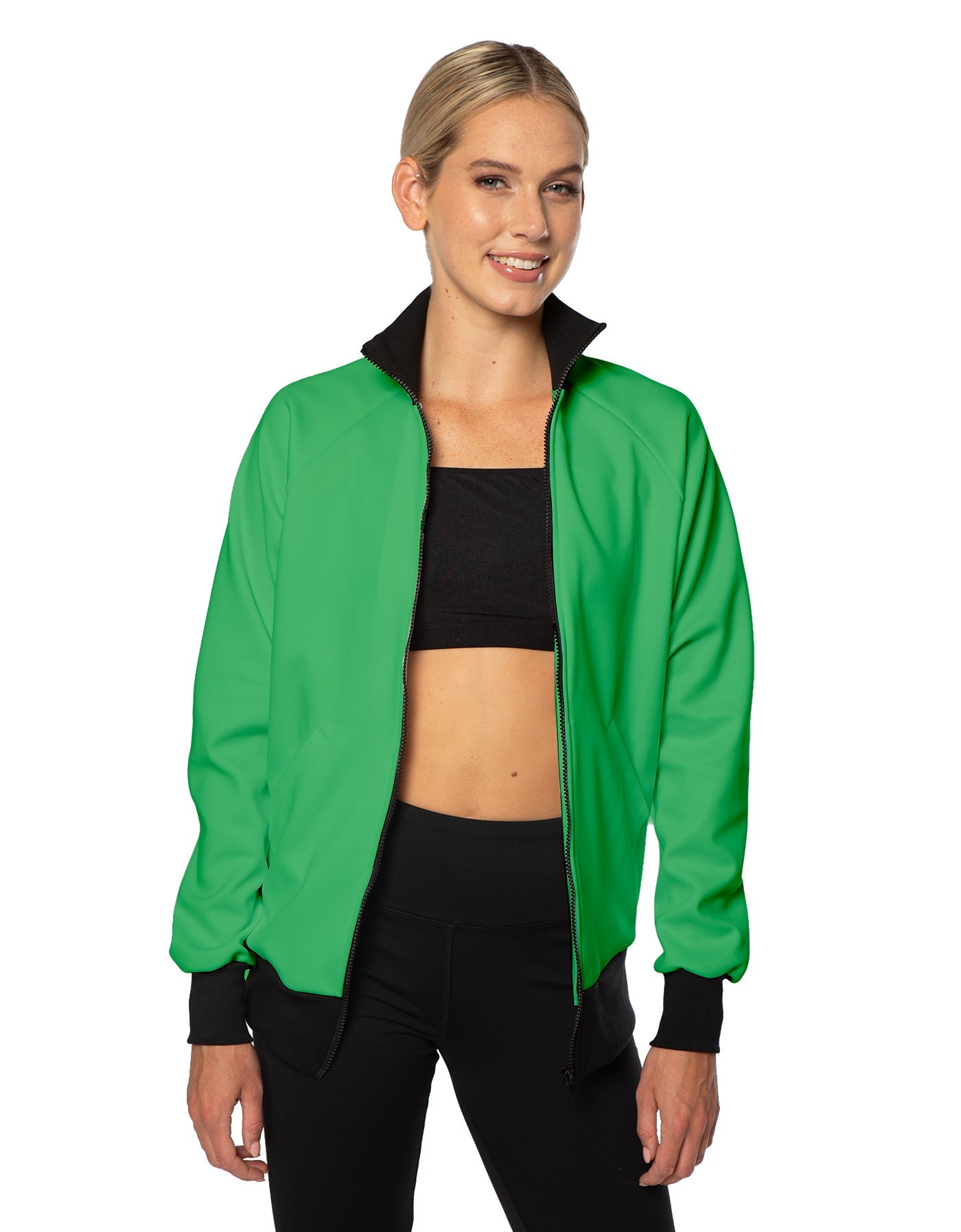 Solid Pique High Collar Jockey Jacket No Pocket
