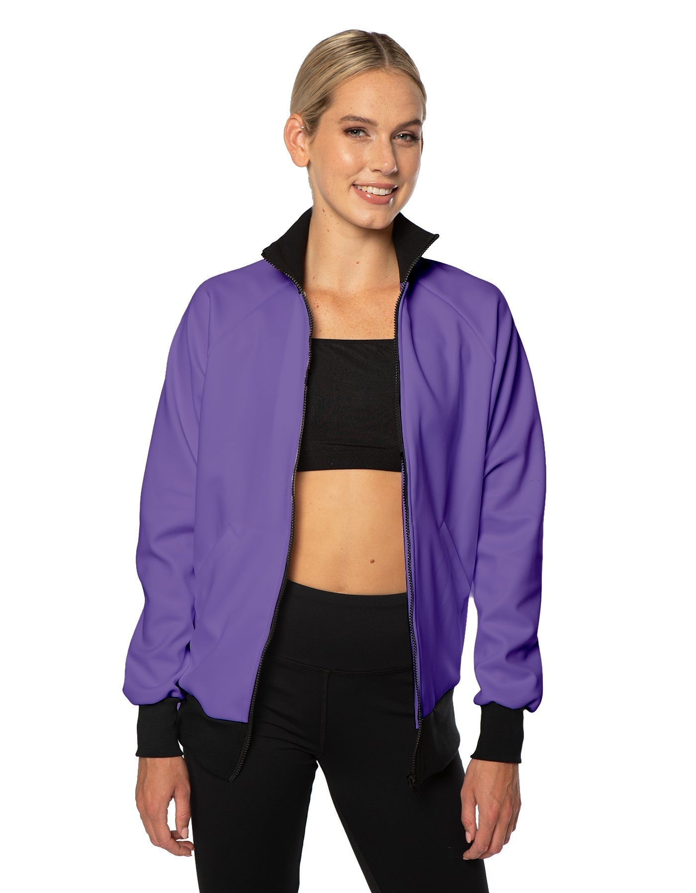 Solid Pique High Collar Jockey Jacket No Pocket