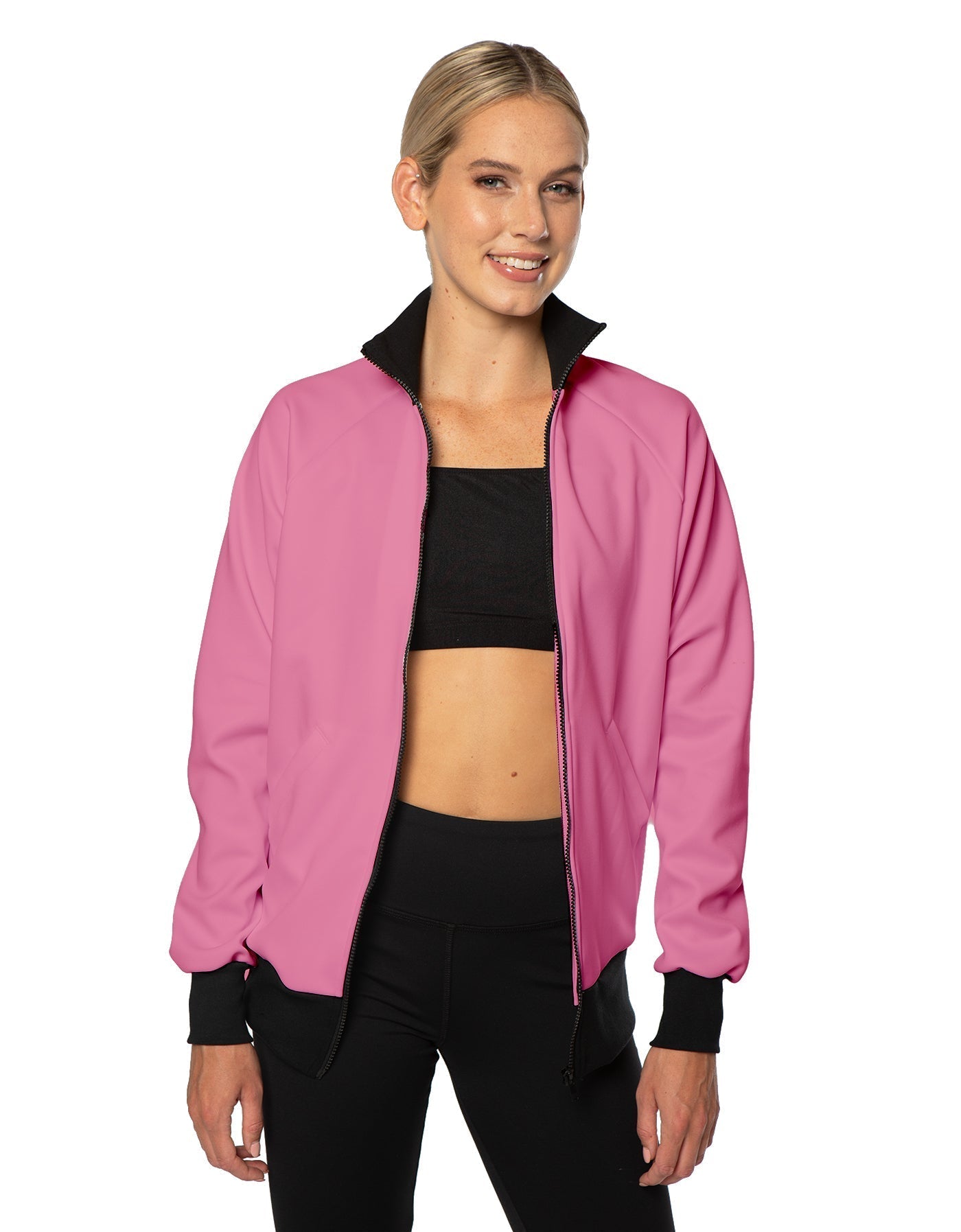 Solid Pique High Collar Jockey Jacket No Pocket