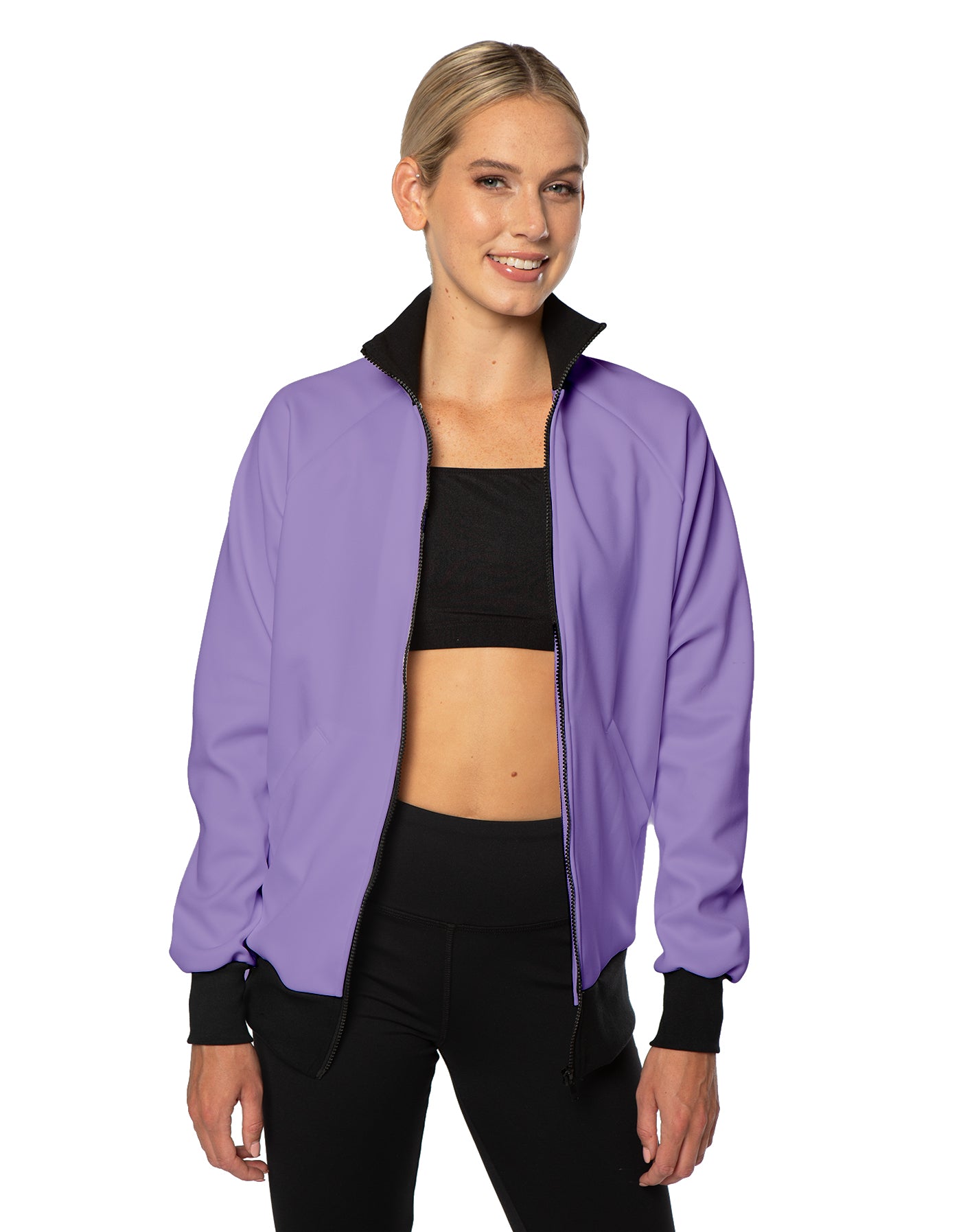 Solid Pique High Collar Jockey Jacket No Pocket