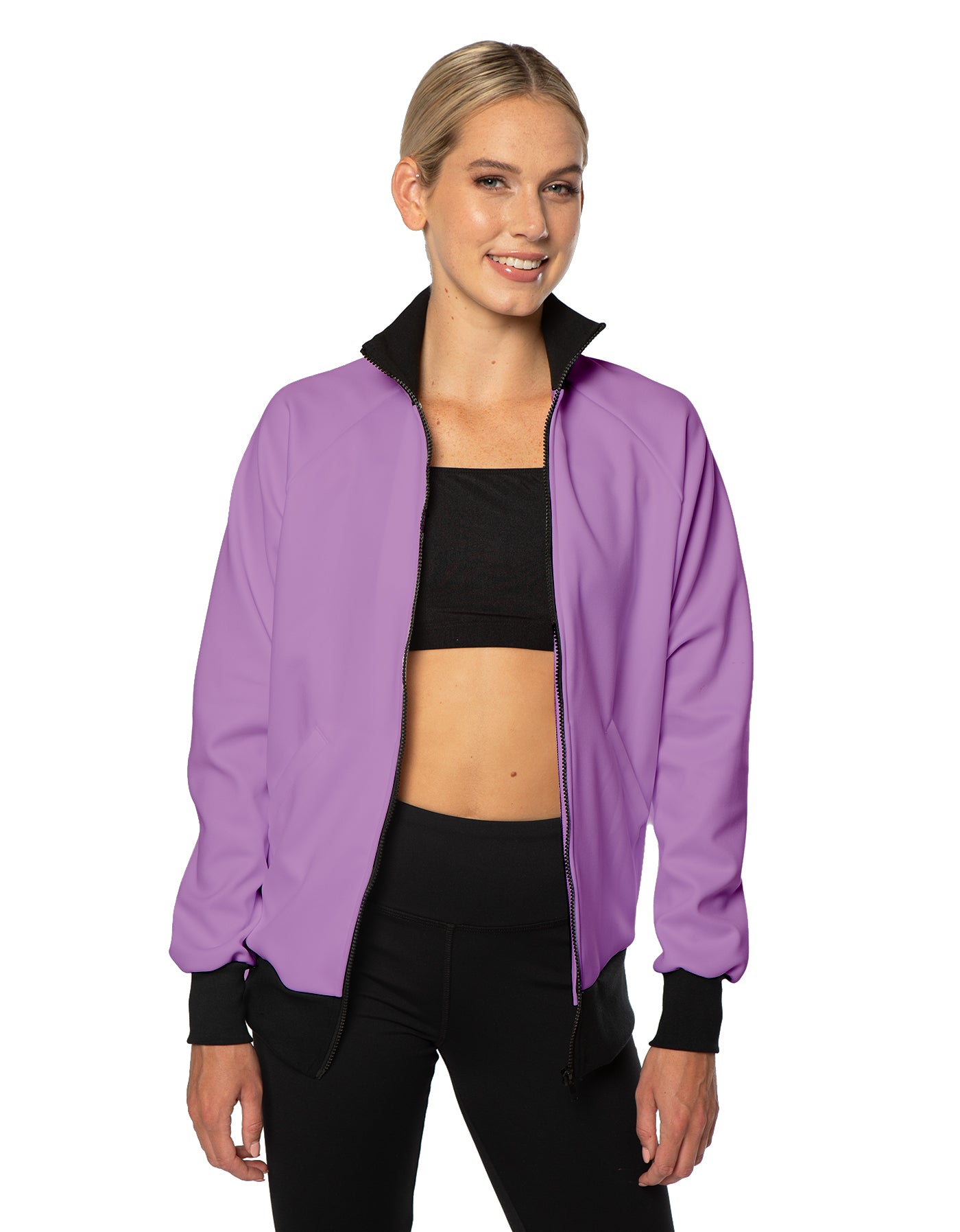 Solid Pique High Collar Jockey Jacket No Pocket