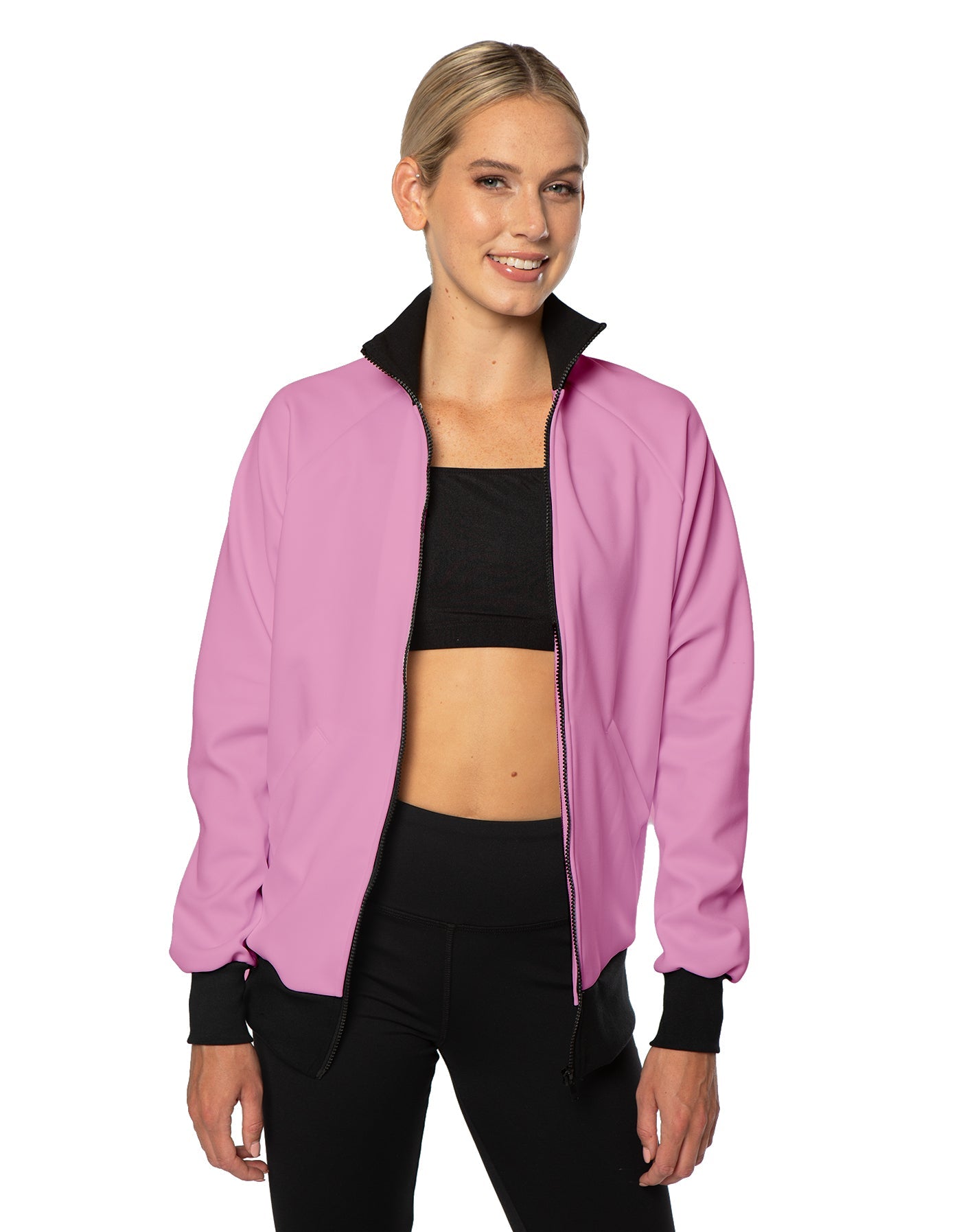 Solid Pique High Collar Jockey Jacket No Pocket