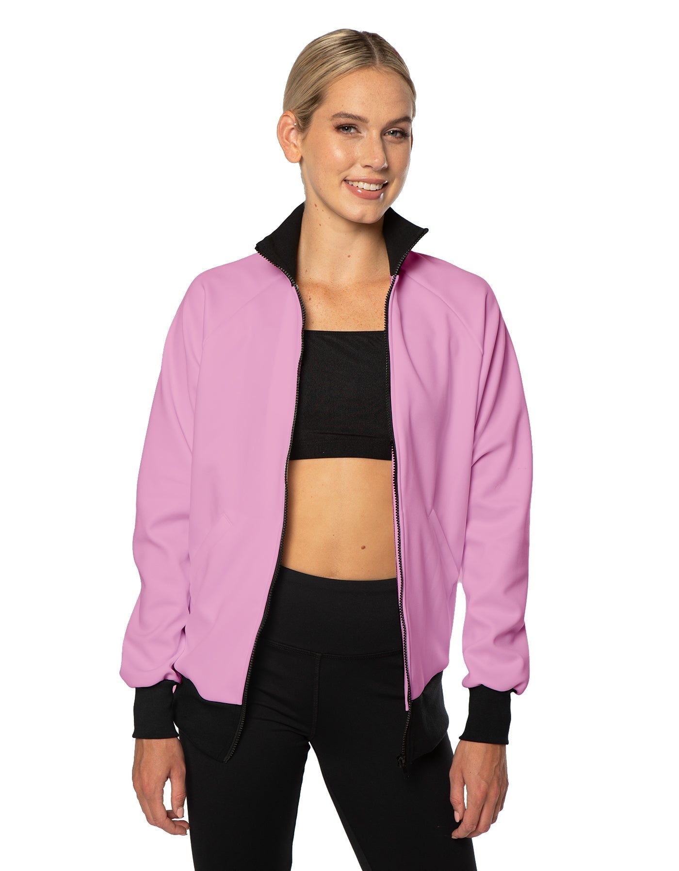 Solid Pique High Collar Jockey Jacket No Pocket