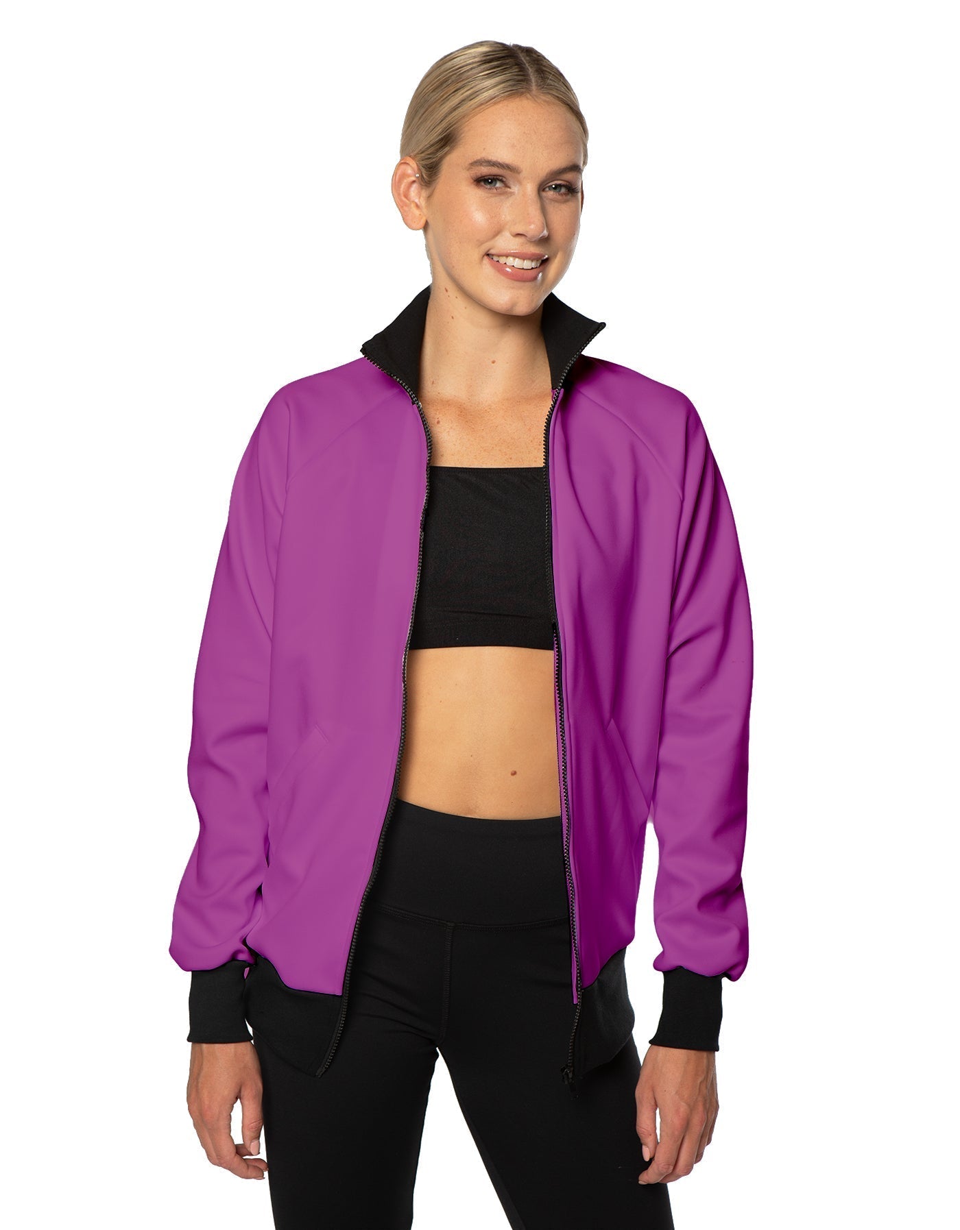 Solid Pique High Collar Jockey Jacket No Pocket