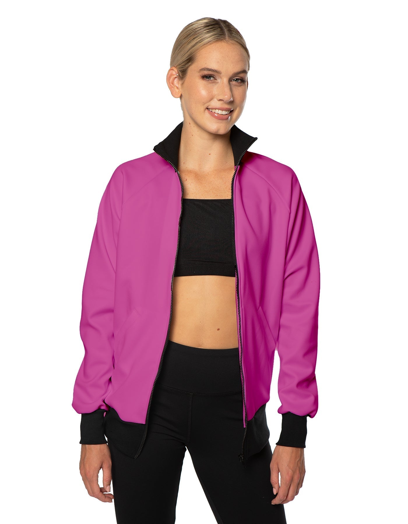 Solid Pique High Collar Jockey Jacket No Pocket