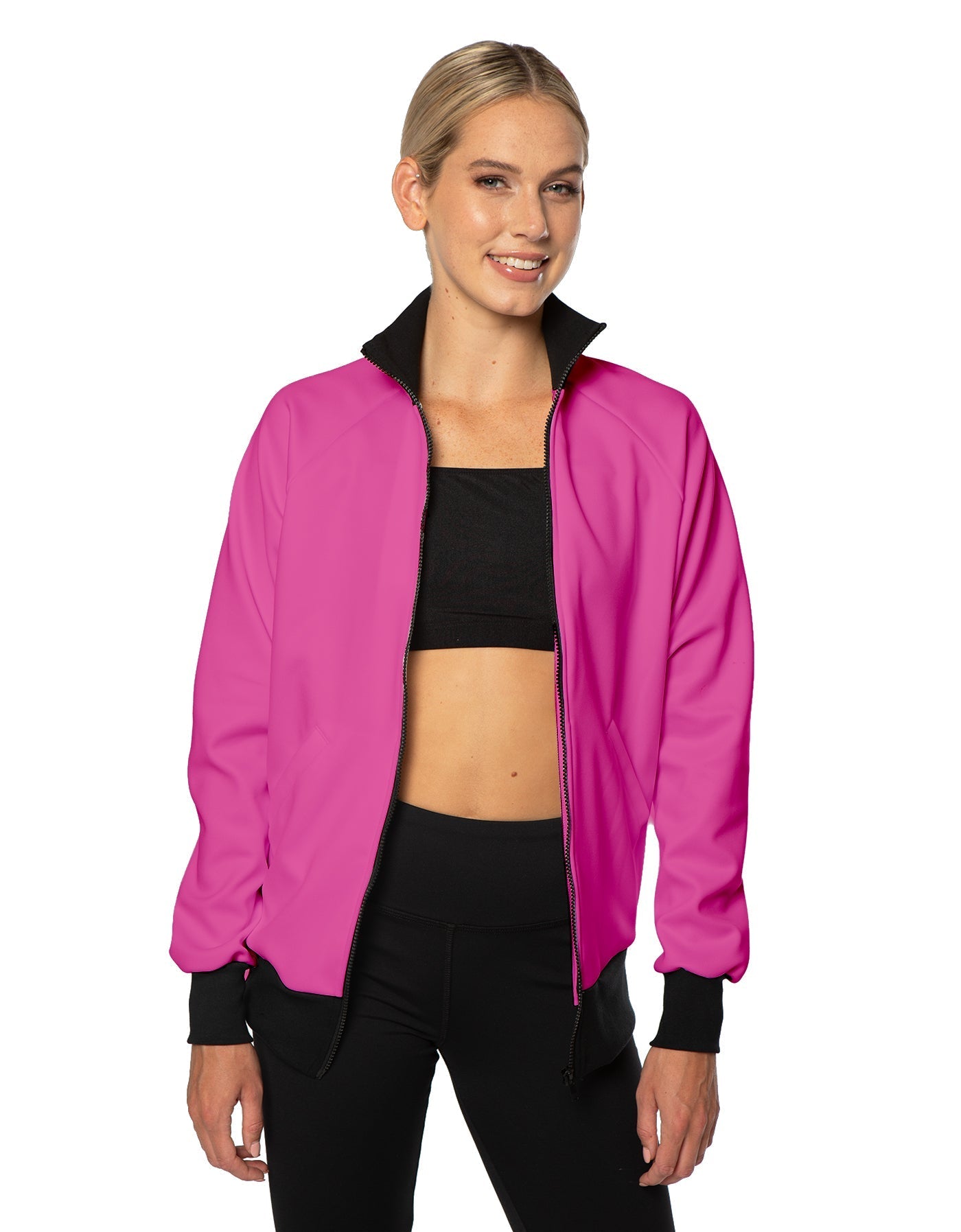 Solid Pique High Collar Jockey Jacket No Pocket