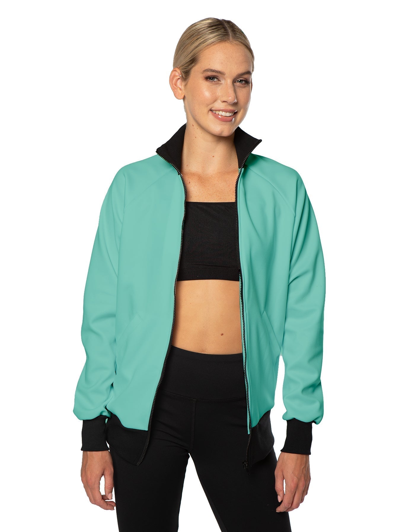 Solid Pique High Collar Jockey Jacket No Pocket