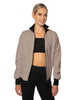 Solid Pique High Collar Jockey Jacket No Pocket