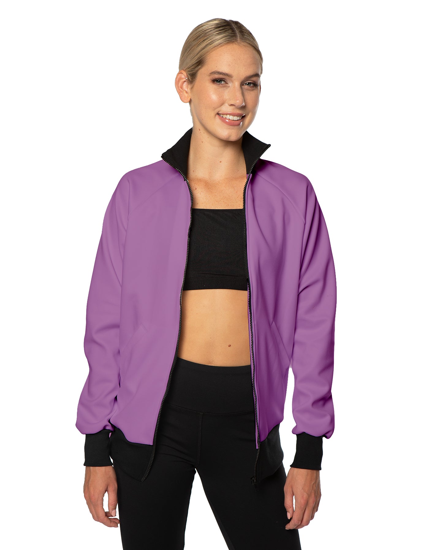 Solid Pique High Collar Jockey Jacket No Pocket