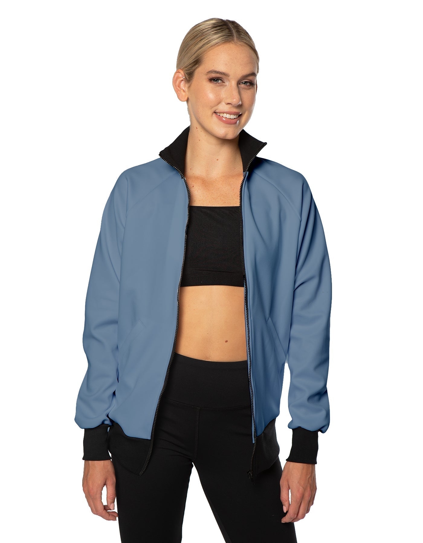 Solid Pique High Collar Jockey Jacket No Pocket