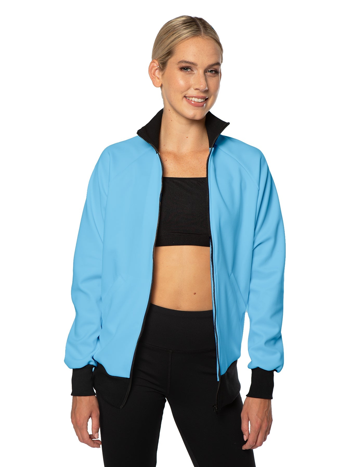 Solid Pique High Collar Jockey Jacket No Pocket