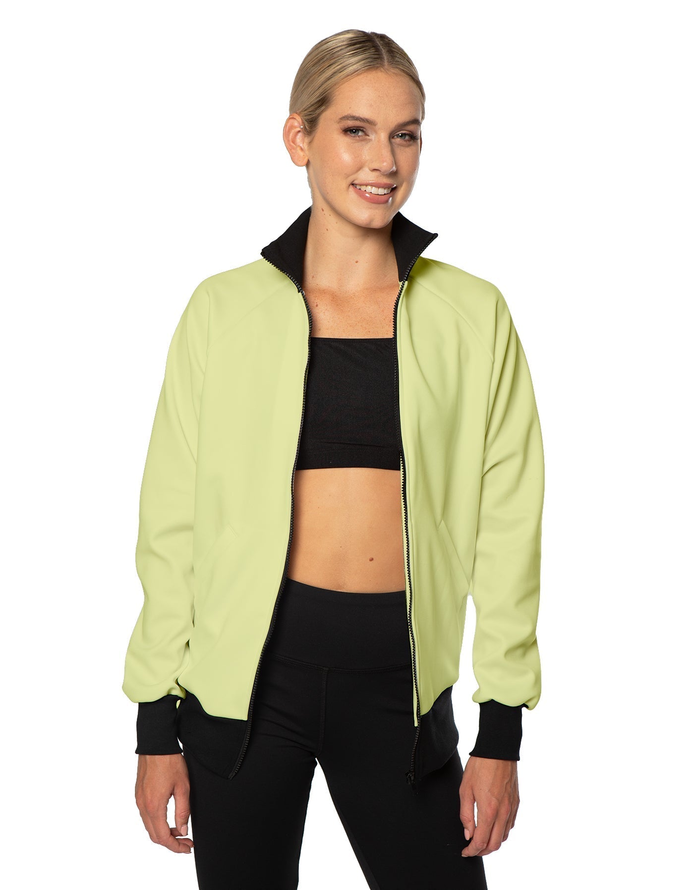 Solid Pique High Collar Jockey Jacket No Pocket