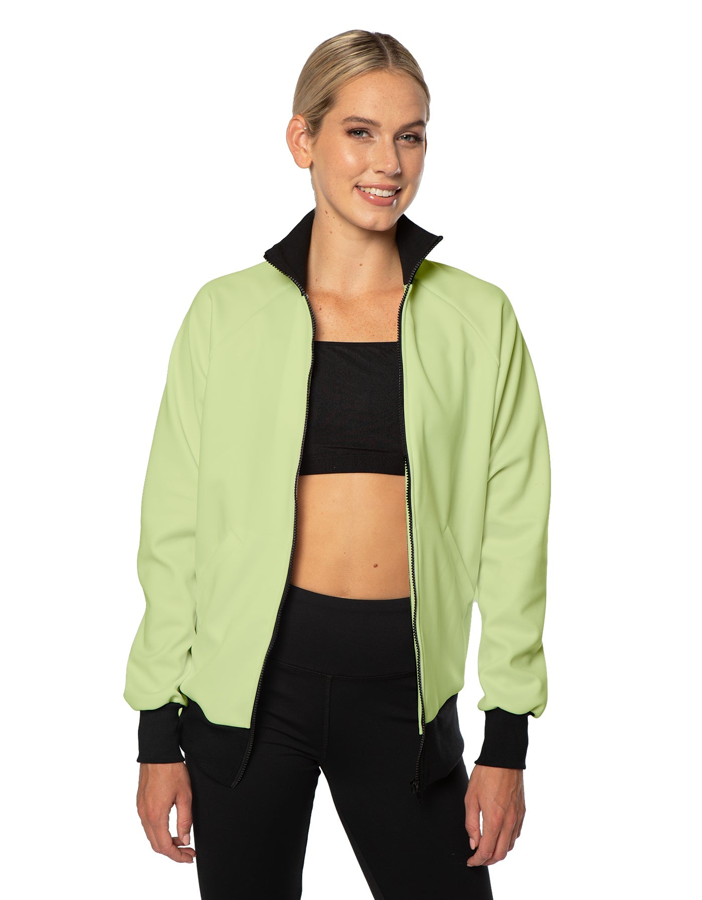 Solid Pique High Collar Jockey Jacket No Pocket