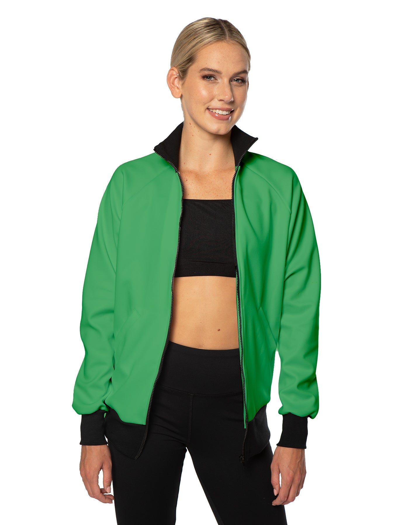 Solid Pique High Collar Jockey Jacket No Pocket