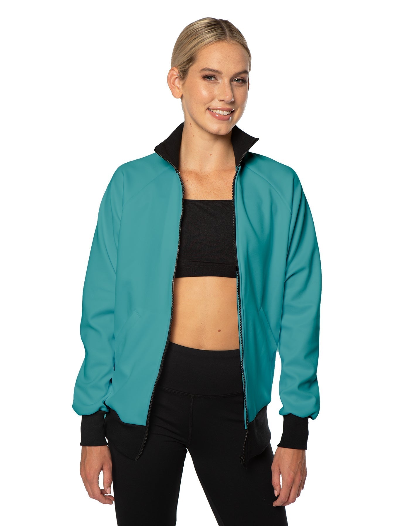 Solid Pique High Collar Jockey Jacket No Pocket