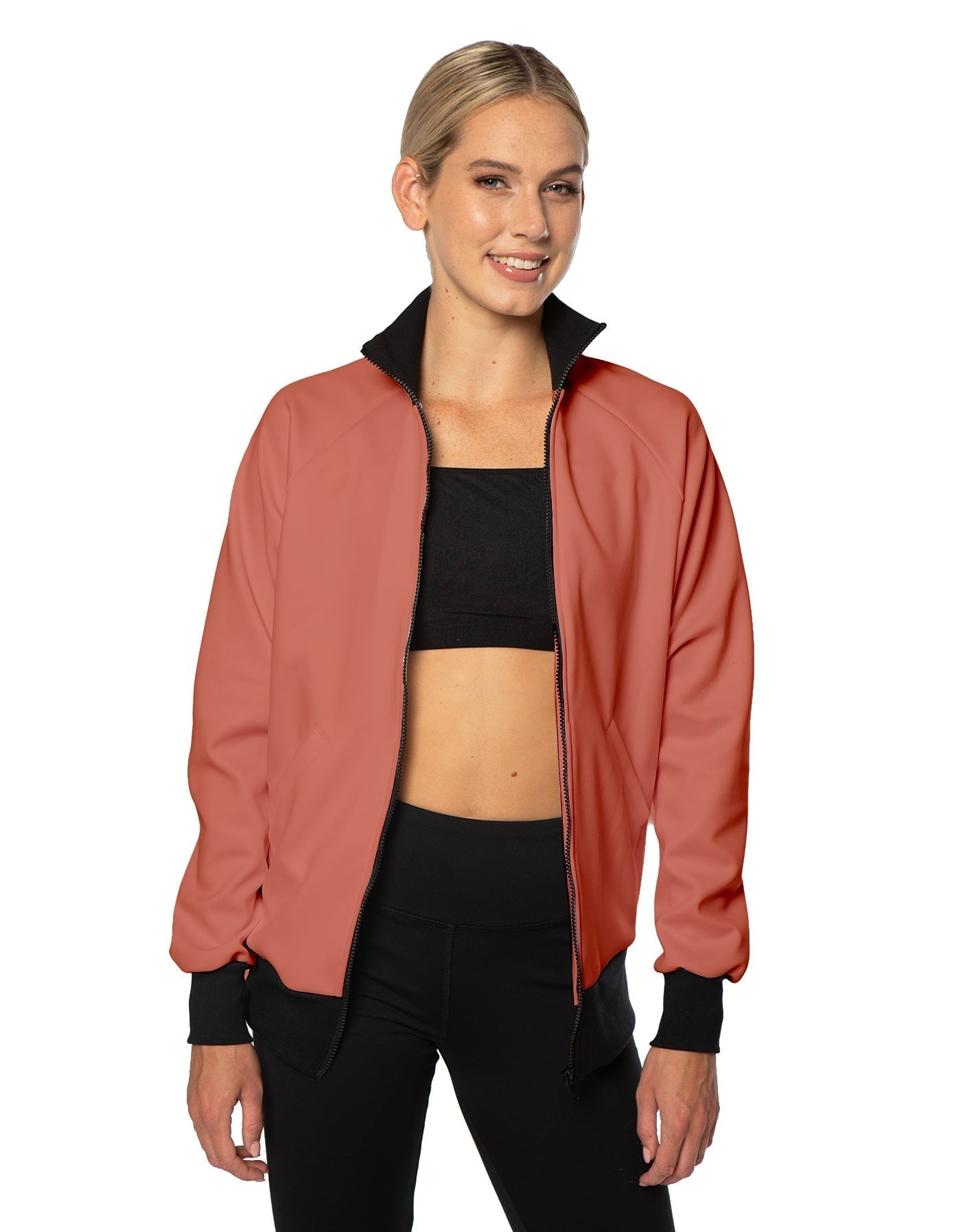 Solid Pique High Collar Jockey Jacket No Pocket
