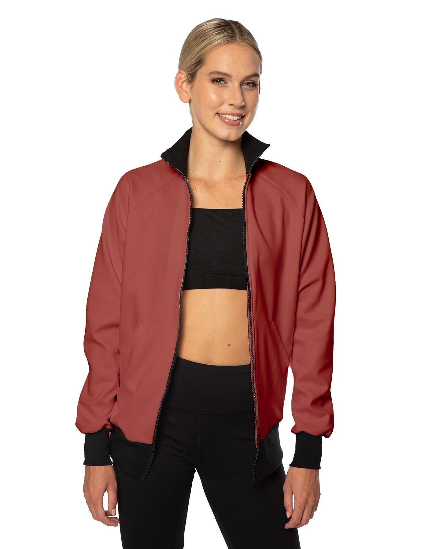 Solid Pique High Collar Jockey Jacket No Pocket