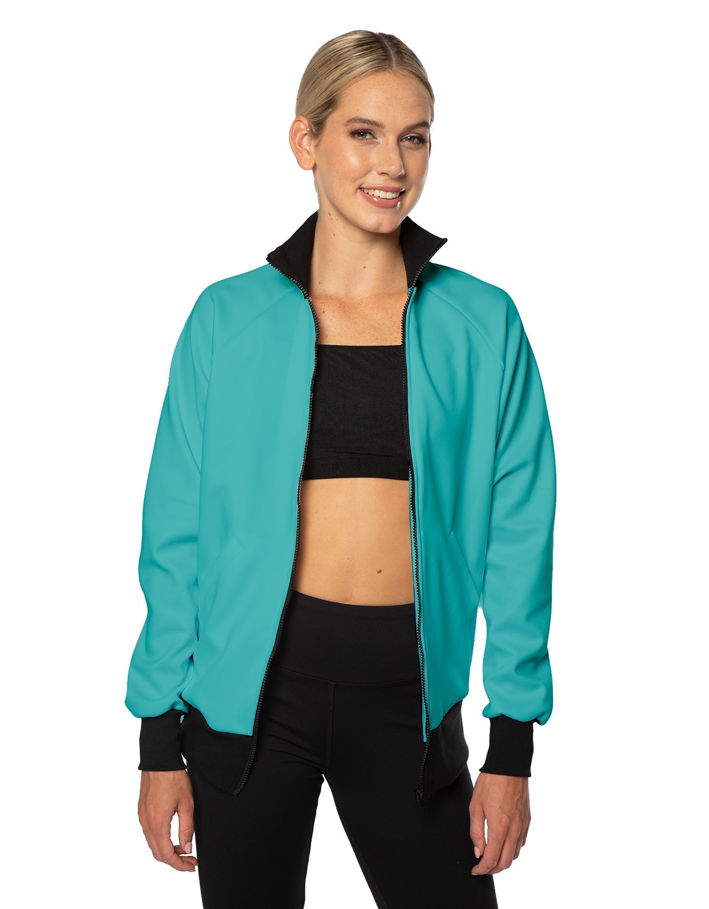 Solid Pique High Collar Jockey Jacket No Pocket