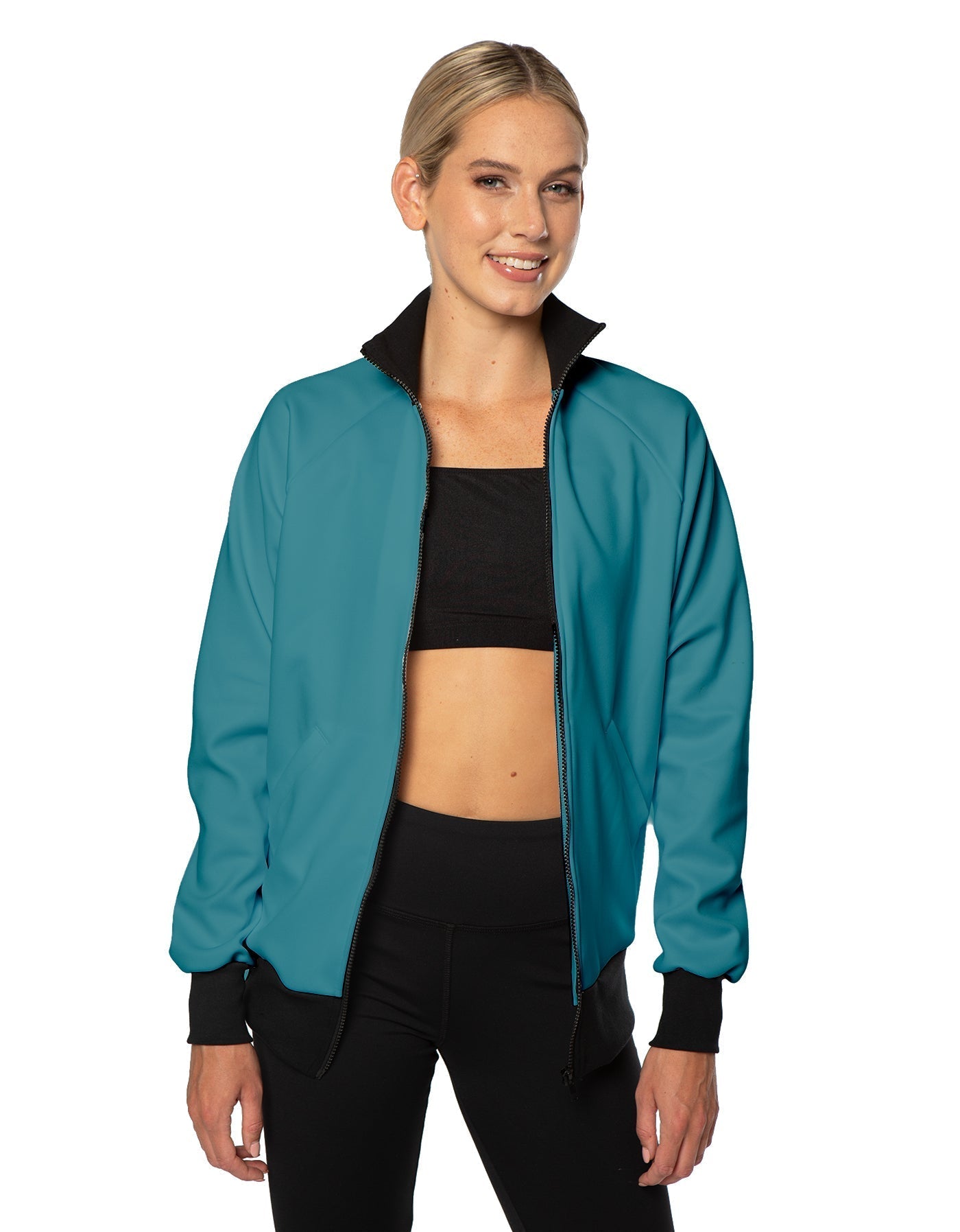 Solid Pique High Collar Jockey Jacket No Pocket
