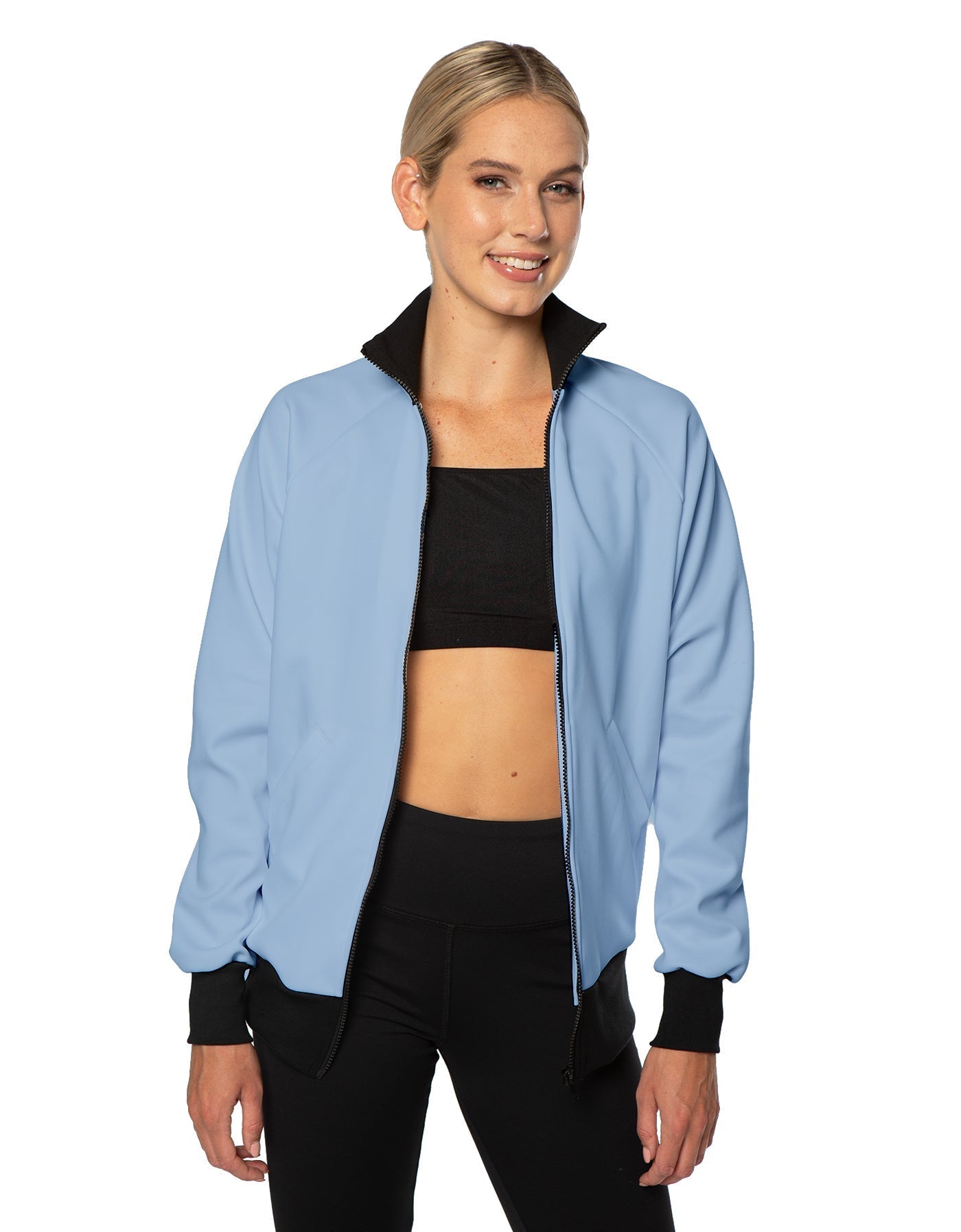 Solid Pique High Collar Jockey Jacket No Pocket
