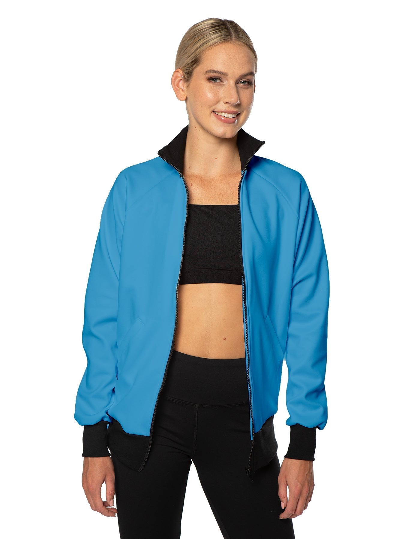 Solid Pique High Collar Jockey Jacket No Pocket