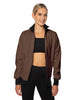 Solid Pique High Collar Jockey Jacket No Pocket