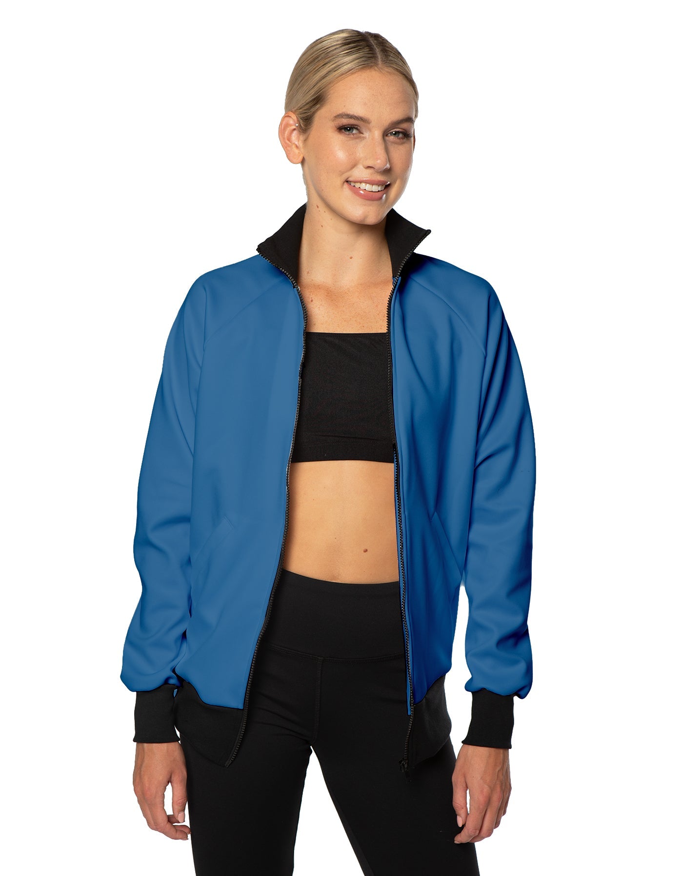 Solid Pique High Collar Jockey Jacket No Pocket