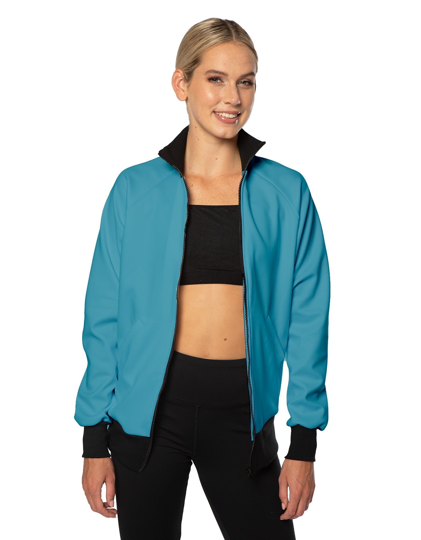 Solid Pique High Collar Jockey Jacket No Pocket