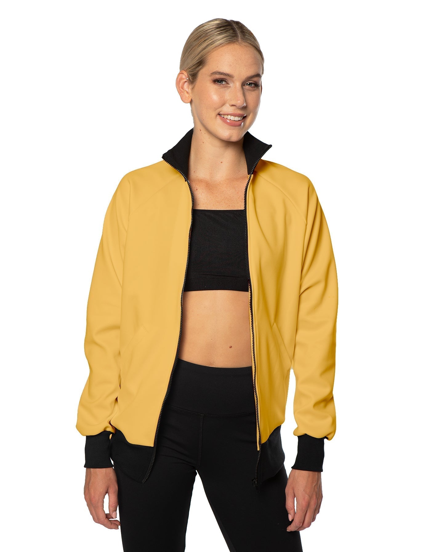 Solid Pique High Collar Jockey Jacket No Pocket