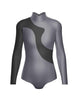 Solid Shadows Leotard with Mesh