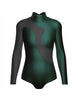 Solid Shadows Leotard with Mesh