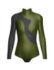 Solid Shadows Leotard with Mesh