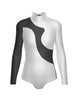 Solid Shadows Leotard with Mesh