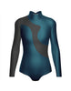 Solid Shadows Leotard with Mesh