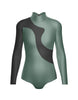 Solid Shadows Leotard with Mesh