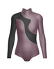 Solid Shadows Leotard with Mesh