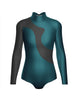 Solid Shadows Leotard with Mesh